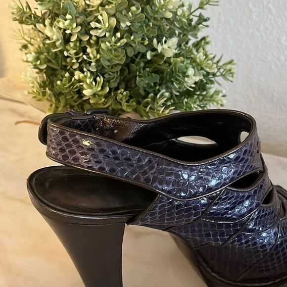 BOTTEGA VENETA heels Leather Python Animal print slingback platforms EU … - Picture 3 of 16